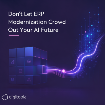 Business leaders balancing ERP modernization with AI transformation and future value creation.